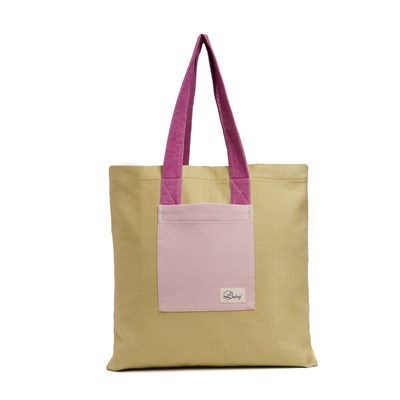 Tote Bag Bag Light Purple - Rose Pink - Green