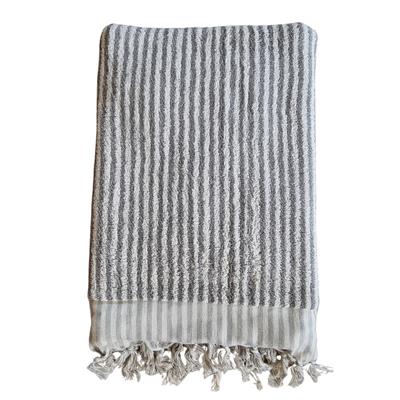 Vertically Striped Towel Natural - Taupe