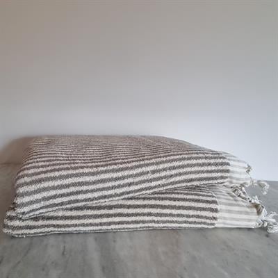 Vertically Striped Towel Natural - Taupe