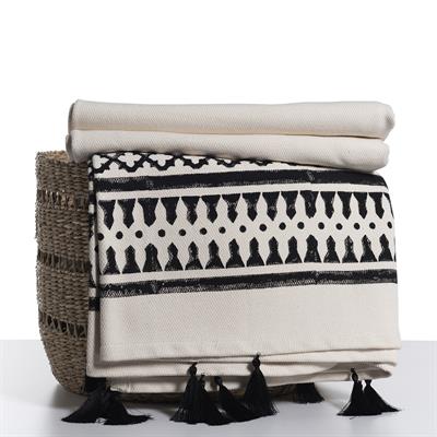 Dora Throw Natural - Black