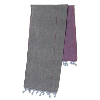 Double Peshtemal Dark Grey - Light Purple - Blue