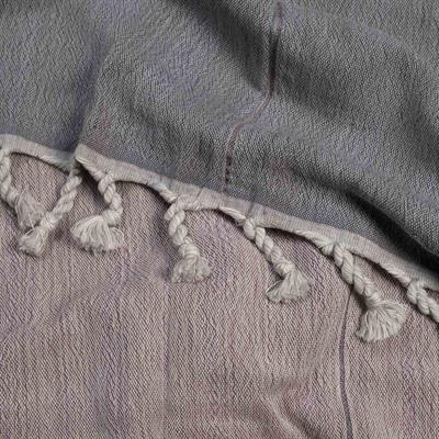 Double Peshtemal Dark Grey - Dusty Rose