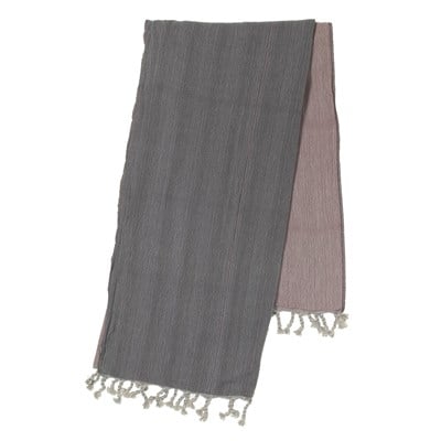 Double Peshtemal Dark Grey - Dusty Rose