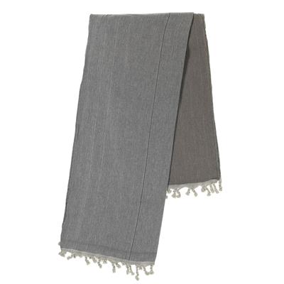 Double Peshtemal Dark Grey - Navy