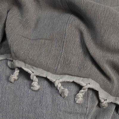 Double Peshtemal Dark Grey - Navy