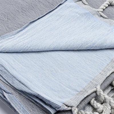 Double Peshtemal Dark Grey - Blue