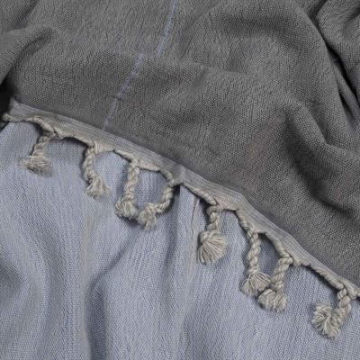 Double Peshtemal Dark Grey - Blue