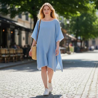 Simple Stitched Tunic Air Blue