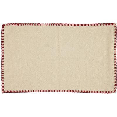Hand Towel Stitched Peshkir Natural - Bordeaux