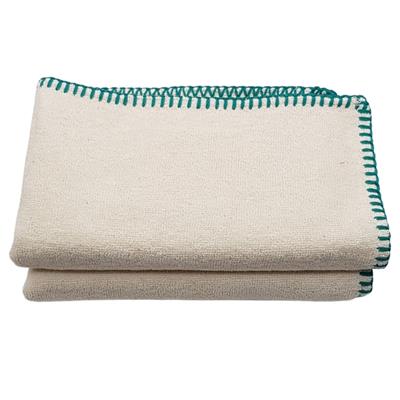 Hand Towel Stitched Peshkir Natural - Fanfare Green