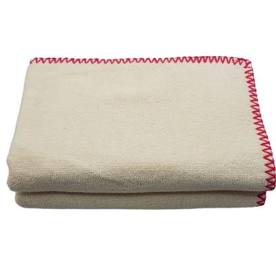 Hand Towel Stitched Peshkir Natural - Fuchsia