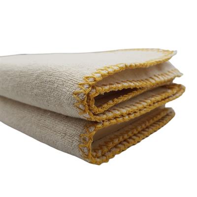 Hand Towel Stitched Peshkir Natural - Yellow