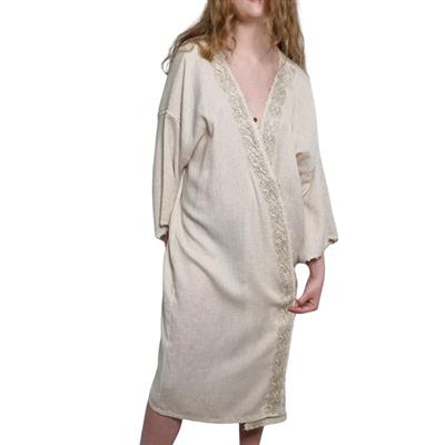 Hand Crochet Dressing Gown Natural
