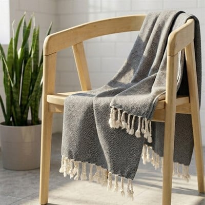 Diamond Peshtemal Dark Grey