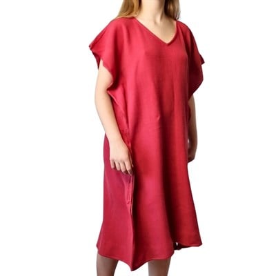 Wafer V Neck Tunic Bordeaux