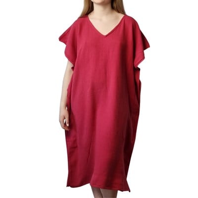 Wafer V Neck Tunic Bordeaux