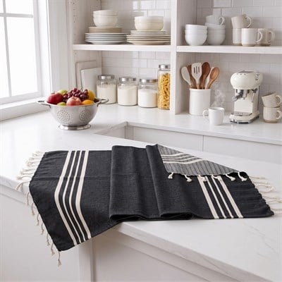 Hand Towel Krem Sultan Peshkir Black