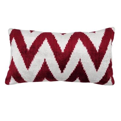 Ikat Ikat Cushion Cover Bordeoux Zıgzag