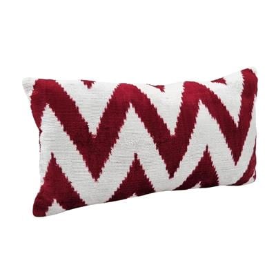 Ikat Ikat Cushion Cover Bordeoux Zıgzag