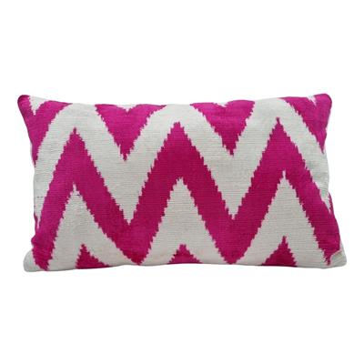 Ikat Ikat Cushion Cover Fuschia Zıgzag