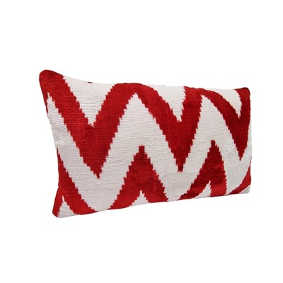 Ikat Ikat Cushion Cover Red Zıgzag