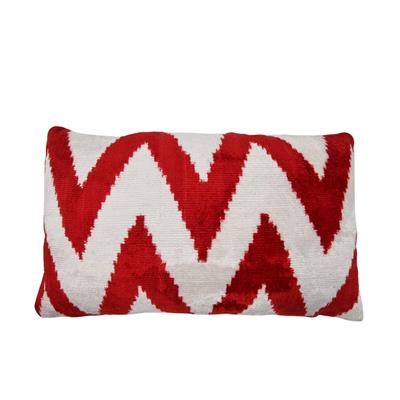 Ikat Ikat Cushion Cover Red Zıgzag
