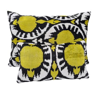 Ikat Ikat Cushion Cover Yellow Nar