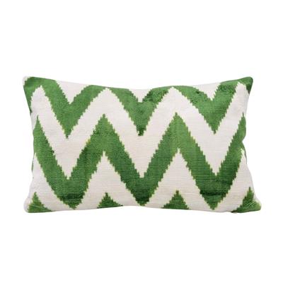 Ikat Ikat Cushion Cover Green Zıgzag