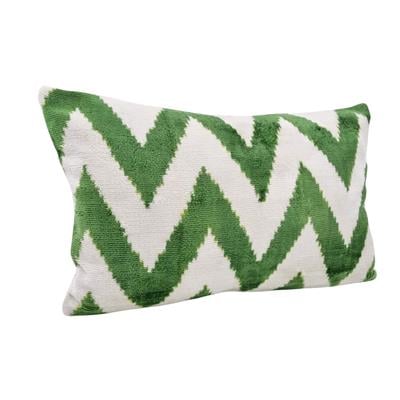 Ikat Ikat Cushion Cover Green Zıgzag
