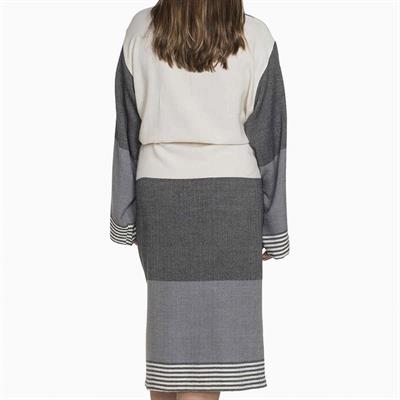 Twin Sultan Bathrobe Kimono Black - Dark Grey - Natural