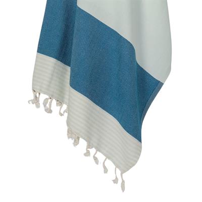 Twin Sultan Peshtemal Light Blue - Petrol Blue - Natural
