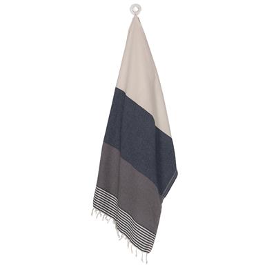 Twin Sultan Peshtemal Navy - Dark Grey - Natural
