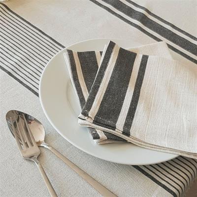 Kara Napkin Natural - Black