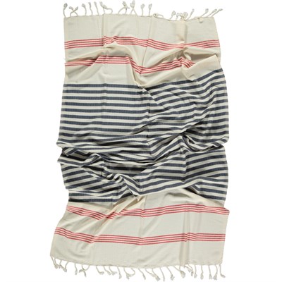 Krem Sultan Fun Peshtemal Red - Navy - Natural