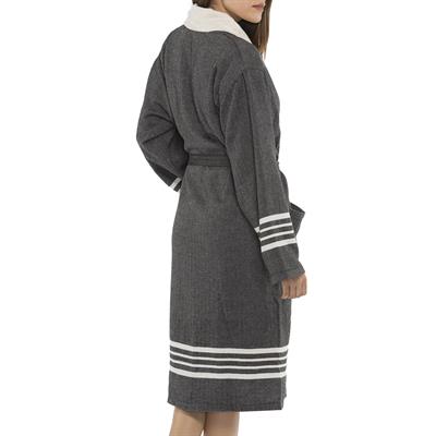 Krem Sultan Bathrobe with Terry Lining Black