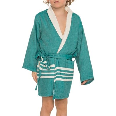 Krem Sultan with Terry Lining Kids Bathrobe Fanfare Green