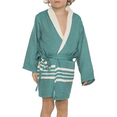 Krem Sultan with Terry Lining Kids Bathrobe Fanfare Green