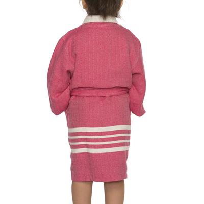 Krem Sultan with Terry Lining Kids Bathrobe Fuchsia
