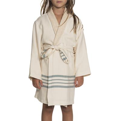 Krem Sultan with Terry Lining Kids Bathrobe Natural - Almond Green