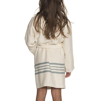 Krem Sultan with Terry Lining Kids Bathrobe Natural - Almond Green