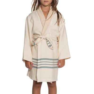 Krem Sultan with Terry Lining Kids Bathrobe Natural - Almond Green
