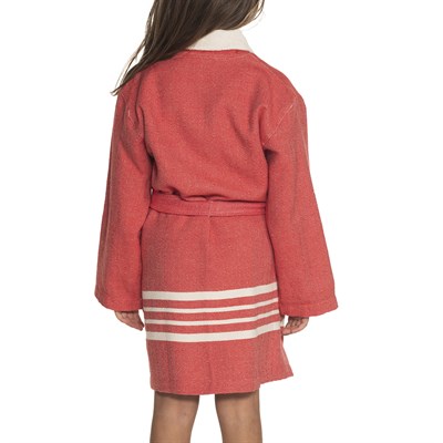 Krem Sultan with Terry Lining Kids Bathrobe Red