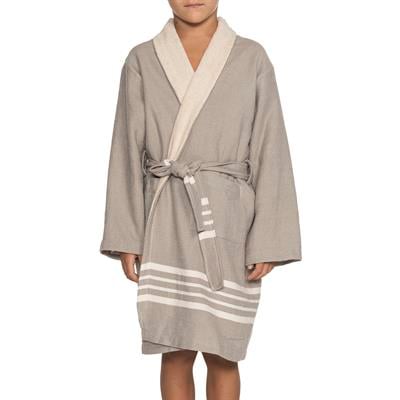 Krem Sultan with Terry Lining Kids Bathrobe Taupe