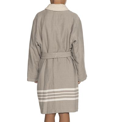 Krem Sultan with Terry Lining Kids Bathrobe Taupe