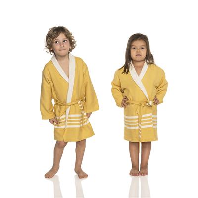 Krem Sultan with Terry Lining Kids Bathrobe Yellow