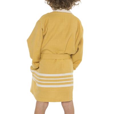 Krem Sultan with Terry Lining Kids Bathrobe Yellow