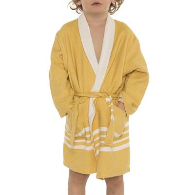Krem Sultan with Terry Lining Kids Bathrobe Yellow
