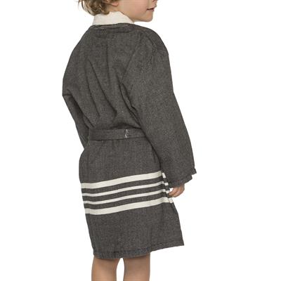 Krem Sultan with Terry Lining Kids Bathrobe Black