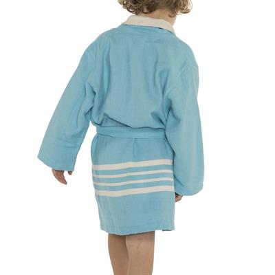 Krem Sultan with Terry Lining Kids Bathrobe Turquoise