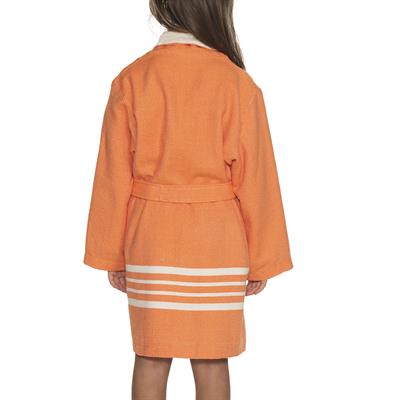 Krem Sultan with Terry Lining Kids Bathrobe Orange